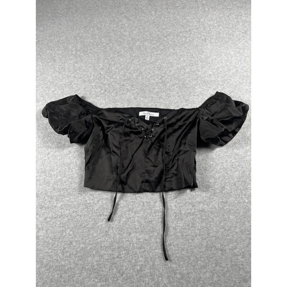 Love Tree Milkmaid Crop Top Women S Black Ren Faire Medieval Dark Romantic Goth